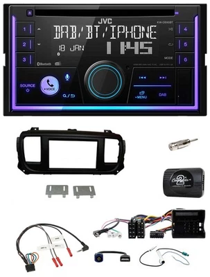 JVC Lenkrad USB 2DIN DAB Bluetooth CD Autoradio für Citroen Jumpy Erstausst. DIN - Bild 1 von 4