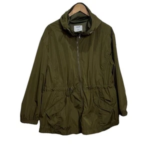 Old Navy Women’s Hooded Windbreaker Olive Green XXL Drawstring Waist Athleisure - Picture 1 of 8