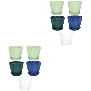 2 Count Grüne Pflanzentopf Blumentopf Blumenpflanzhalter Pflanzgefäße Tassen - Bild 1 von 12