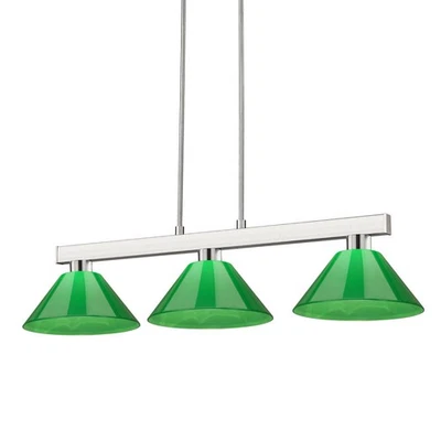 Lámpara de billar Z-Lite 152-PGR cobalto 3 luces 46" W - níquel Foto 1 de 4