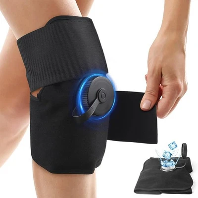 NEWGO Refillable Knee Ice Wrap Reusable Cold Pack Pain Injuries Swelling Black - Image 1 of 4