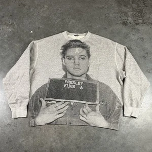 R13 Elvis Sweatshirt Mens XXL (tagged M) Gray Japanese Fabric Oversized Baggy - Picture 1 of 19