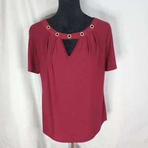 Vtg 90s PERSEPTION CONCEPT Size Medium Pleated Rhinestone Slit Sleeve Blouse EUC - Picture 1 of 7