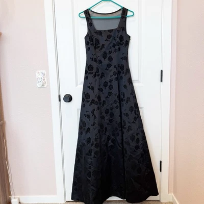 VTG Blondie Nites Whimsigoth Velvet Burnout Maxi Prom Dress Size 3/4 Y2K Fairy - Image 1 of 4