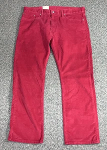 Levis 514 Corduroy Pants Men's Size 38x30 Red Slim Straight Casual Preppy NEW - Picture 1 of 15