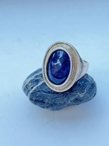 Ilias Lalaounis Sterling Silver 925 Ring with Lapis Lazuli Stone. Size US 7.25. - Picture 1 of 6
