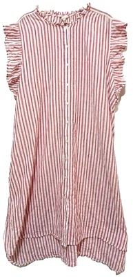 🌿🌺CATO LIGHTWEIGHT STRIPED BUTTONED COTTON DRESS WOMEN'S SIZE 26/28🌺🌿 - Image 1 of 3