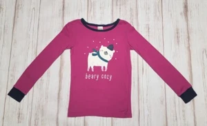 GIRLS GYMBOREE 7 PURPLE BLUE GLITTER POLAR BEAR BEARY COZY PAJAMA FITTED TOP TEE - Picture 1 of 14