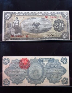 Mexico Veracruz 20 Pesos 1914 i2211 Gobierno Provisional Revolution War - Picture 1 of 3