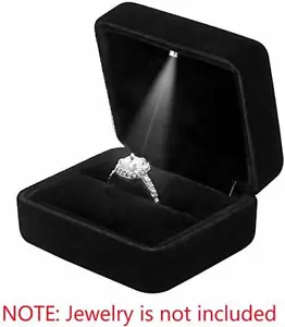 Caja de anillo de terciopelo GBYAN con luz LED exhibición de joyas caja de regalo para propuesta - Imagen 1 de 5