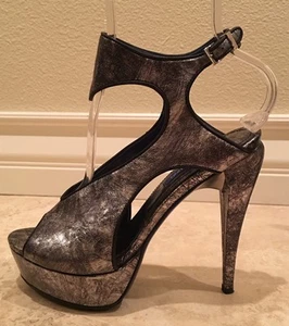 RAPHAEL YOUNG Unique Leather Ankle Strap Stiletto Heels 37EU Very Rare Italy!!! - Picture 1 of 12