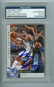 Mike Conley Autograph 2009-10 UD 1st Edition Card 81 Grizzlies PSA/DNA Encased - Picture 1 of 2