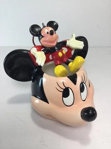 Vintage Mickey Mouse Bendy Keychain & Minnie Mouse Disney Coffee MUG Hot Tea Cup - Picture 1 of 11