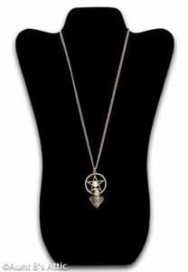 Collana/Pentagramma Mago/Pentagramma Metallo Argento Fantasia Mistica Costume Collana - Foto 1 di 2