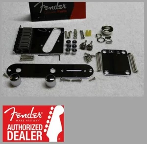 FENDER American Telecaster Chrome Hardware Set Modern 6saddle Bridge USA Tele - Picture 1 of 4