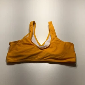 NEW Yellow Twist Front Swim Bikini Top Quick Dry Removable Pads Womens Large - Picture 1 of 11
