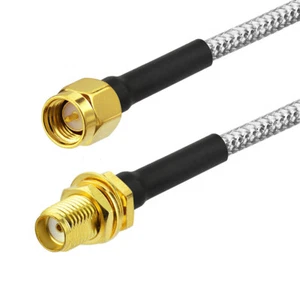 SMA Plug Male to SMA Jack Female Bulkhead Mount .141" RG402 Semi Rigid Cable 5cm - Picture 1 of 3