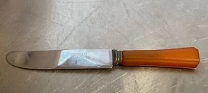 Vintage Butterscotch Bakelit Kinder Buttermesser - Bild 1 von 5