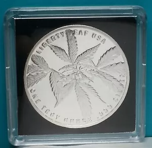 Indica Cannabis Liberty Leaf USA 1 Unze silbermedaille .999 ummantelt Abe Lincoln - Bild 1 von 4