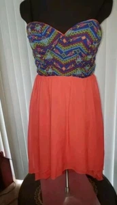 NWT $52 City Triangles Dress Women Medium Blue Chiffon Spaghetti Strap Hi-Low- 9 - Picture 1 of 6