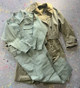 Vietnam War Early 1960s US Army OG-107 Cotton Fatigue Set Shirt, Trousers & Coat - Picture 1 of 24