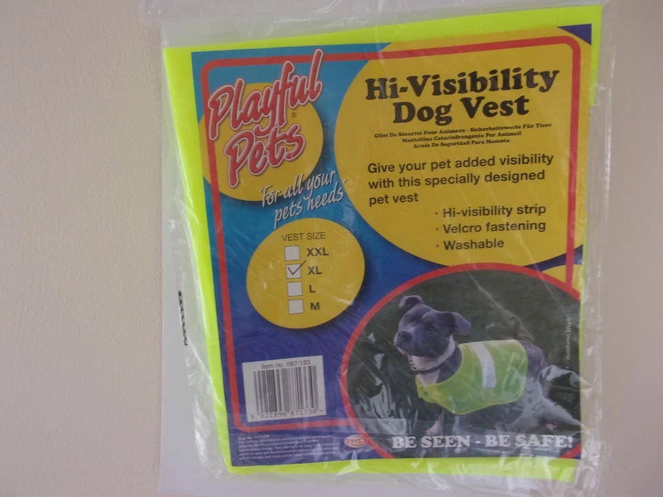 New and Packaged Playful Pets Hi-Visibility Dog Vest. Vest Size XL - Image 1 of 1