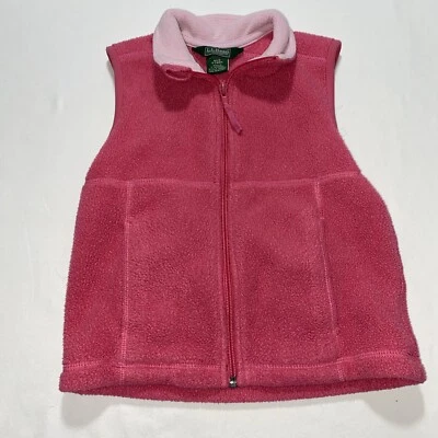 Chaleco polar LL Bean Kids cremallera completa rosa M mediano 5/6 leer Foto 1 de 4