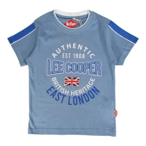 Camiseta Niño Manga Corta, Color Azul Claro. Lee Cooper, N°3, De 2 A 14 Años - Imagen 1 de 5