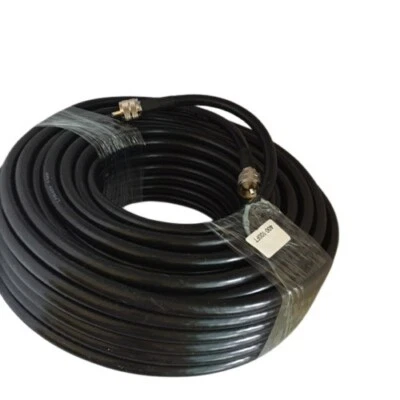 100' LMR-400 Coax Cable Assembly w/ PL-259 Connectors. USA Made Fast Free Ship! - Image 1 of 2