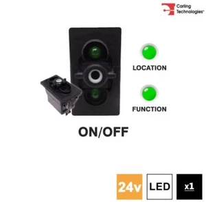 Base Interruptor Balancín Carling 273.208 Serie V 24V ON/OFF SP 2xLED VERDE/VERDE - Imagen 1 de 5