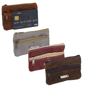 Lorenz Leather Mens 2 Zipped Coin Purse - Picture 1 of 11