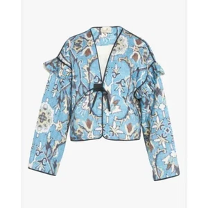 Hannah Artwear Janaki blau Blumen Rüschenbesatz Steppjacke Damengröße 1, Medium - Bild 1 von 17