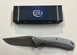Colt Grey Gripper  CT647 Solid Grip Aluminum Handle Linerlock Knife-New in box! - Picture 1 of 5