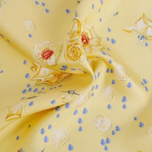 Hermes LA ROSEE by Anne Gavarni Carre 45 Seide 100% Schal gelb Etikett ohne Karton gebraucht - Bild 1 von 4