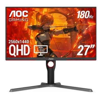 Q27G3XMN 27" QHD Gaming Monitor, 2560x1440, Mini LED, 180Hz 1ms GtG, HDR 1000... - Image 1 of 4