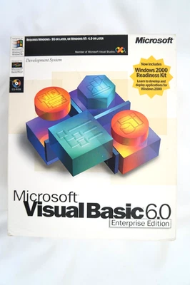 Microsoft Visual Basic Enterprise 6.0 6 BOX 4 Windows XP NT 7 10 11 Full Version - Image 1 of 4