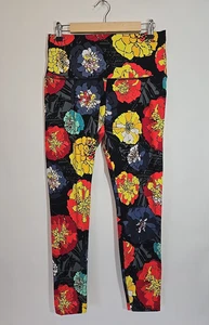 Adidas Running Flower Leggings Bright Colorful Aeroready Size Large - Picture 1 of 13