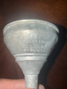 Vintage Binky's Aluminum Strainer Funnel E.D.S CO INC. N.Y.C U.S.A Made In Italy - Picture 1 of 2