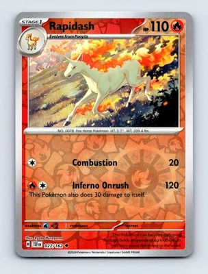 Rapidash Reverse Holo SV05: Temporal Forces 027/162 NM/LP - Image 1 of 2