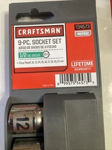 Sears Craftsman USA Nos Metric 9pc Socket Set 1/2” Drive 34573 Easy Read 12-21mm - Picture 1 of 3