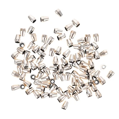 100 peças rolha de extremidade cabo extremidades de corda travas cordão clipes prendedor para jaquetas - Imagem 1 de 4