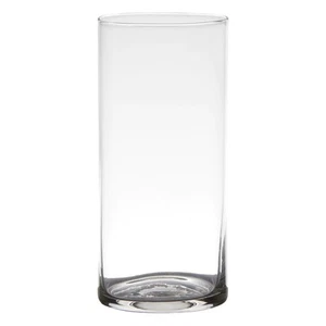 Dekoglas, Vase ZYLINDER H. 19cm D. 9cm transparent rund Glas Hakbijl - Bild 1 von 2