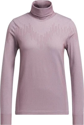 NUEVO CON ETIQUETAS Adidas $100 Mujer Entrenamiento Púrpura Cuello Alto Manga Larga Camisa Talla M Foto 1 de 4