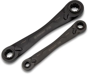 Crescent 2 Piece X6 4-in-1 Black Oxide Spline Ratcheting Metric Metric,  - Picture 1 of 8