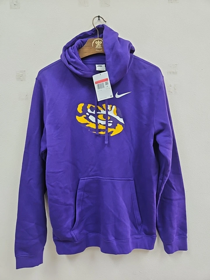 Nike Louisiana State University LSU Football Tigers Hoodie Sweatshirt Mens L