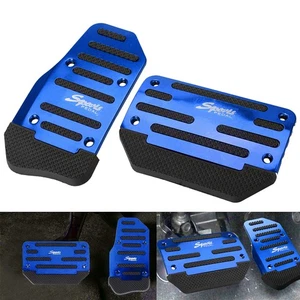2pc Non-Slip Blue Automatic Gas Brake Foot Pedal Pad Cover Car Accessories Set - Picture 1 of 9