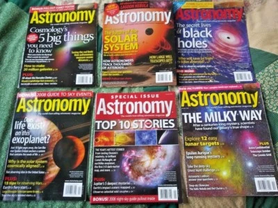 ASTRONOMY MAGAZINE LOT OF 6 2007-2009 comet nebula black hole Titan Milky Way - Image 1 of 4