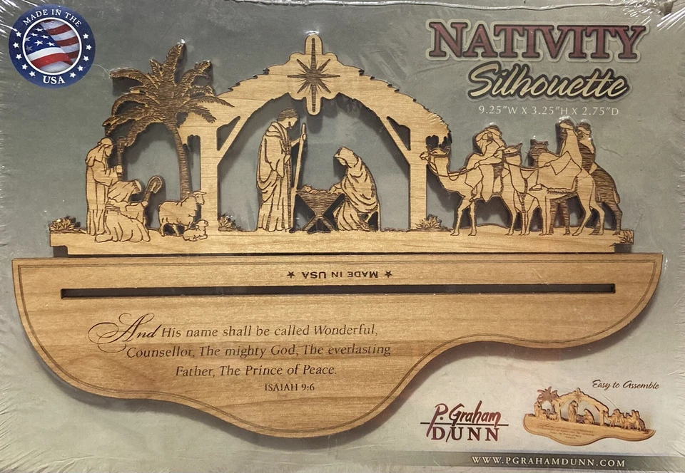 Y será llamado... "Silueta de belén de madera decorativa - 9,25"" x 3,25""" Foto 1 de 1