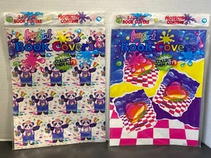 1989 Lisa Frank Book Covers 13" x 20" Koala Bears & Panda Bear/ Music & Hearts - Picture 1 of 8