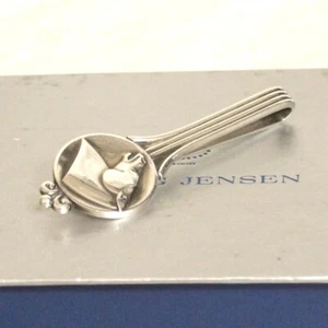 Auth VTG Georg Jensen Denmark 65 Sterling Silver 925 Tie Clip Clasp Bar in Box - Picture 1 of 12